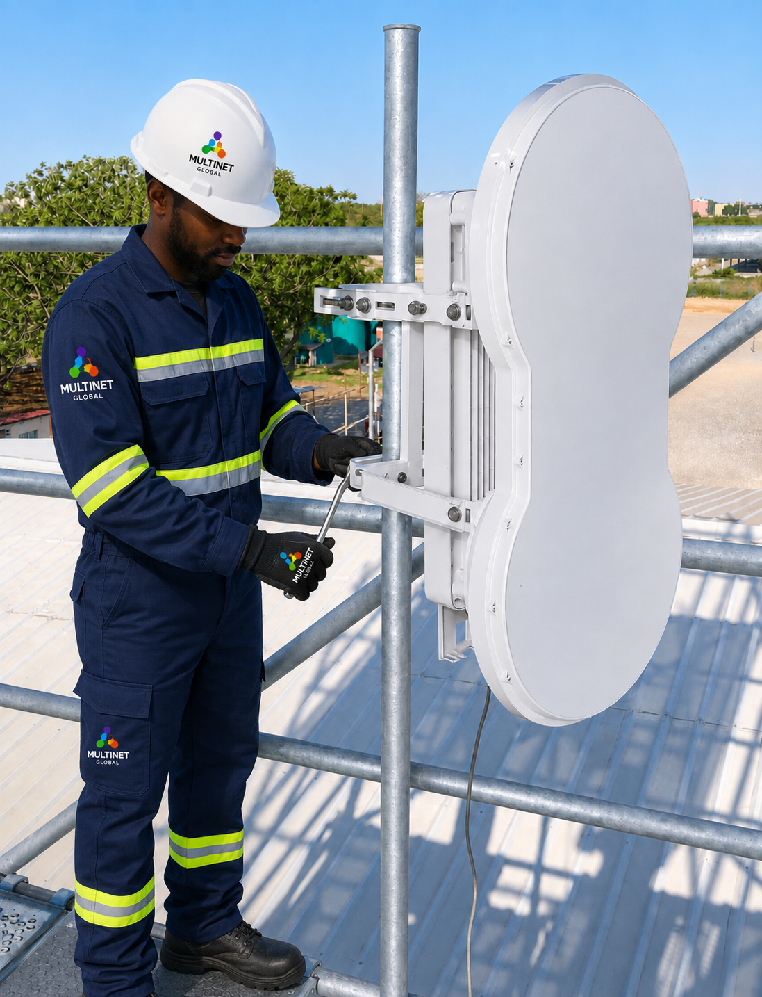 Montagem de Link ponto a ponto entre distancias acima de 10 Km com possibilidade de transmissão de dados até  1 GB
